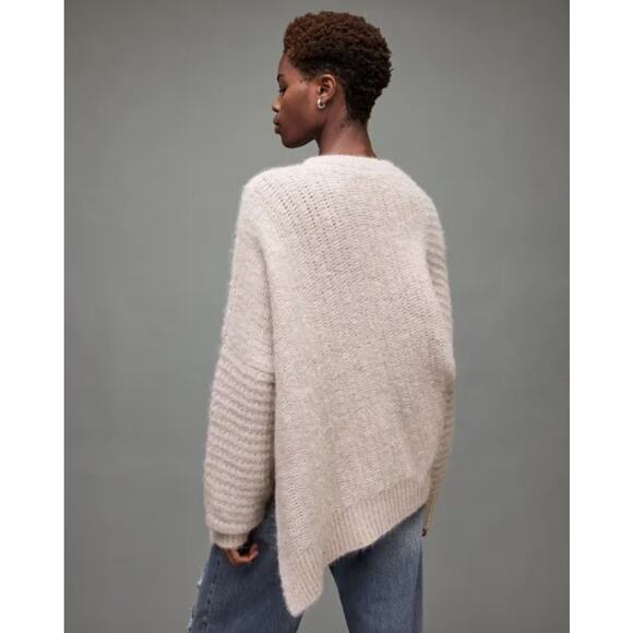 ALLSAINTS | Selena Asymmetric Alpaca Wool Blend Jumper - Picture 3 of 10